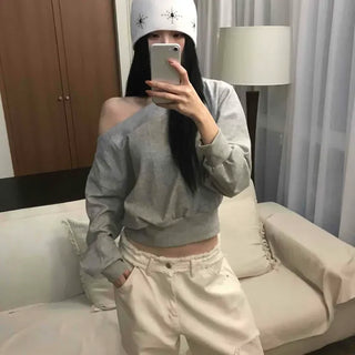 Loose Fit Crop One-Off Sweatshirt