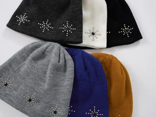 Whoa Shining Studded Ribbed Beanie