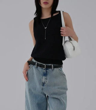 Eon Pendant Ribbed Sleeveless Knit