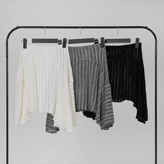 Ino Grunge Asymmetrical Knit Midi Skirt