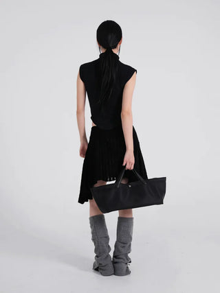 Ino Grunge Asymmetrical Knit Midi Skirt