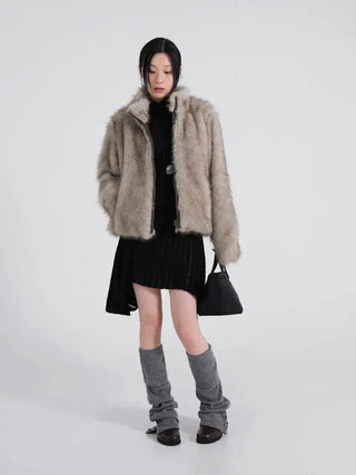 Ino Grunge Asymmetrical Knit Midi Skirt