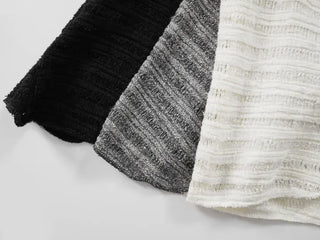 Ino Grunge Asymmetrical Knit Midi Skirt