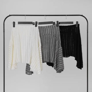 Ino Grunge Asymmetrical Knit Midi Skirt