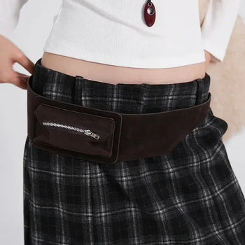 Ronnie Suede Pocket Wide Belt
