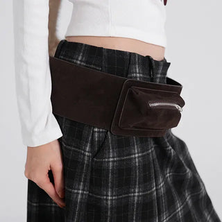Ronnie Suede Pocket Wide Belt