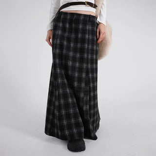Rondy Check Low Maxi Long Skirt