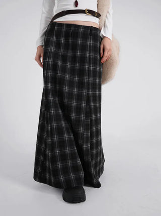 Rondy Check Low Maxi Long Skirt