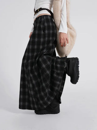 Rondy Check Low Maxi Long Skirt