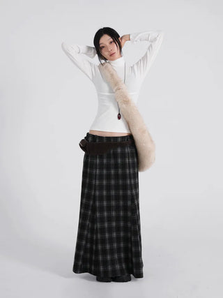 Rondy Check Low Maxi Long Skirt
