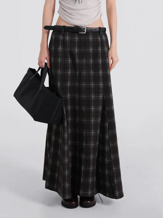 Rondy Check Low Maxi Long Skirt