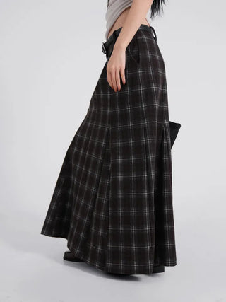 Rondy Check Low Maxi Long Skirt