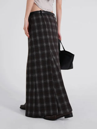 Rondy Check Low Maxi Long Skirt