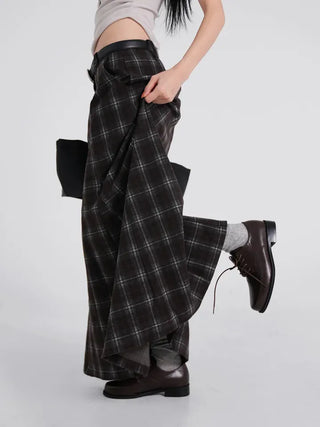 Rondy Check Low Maxi Long Skirt