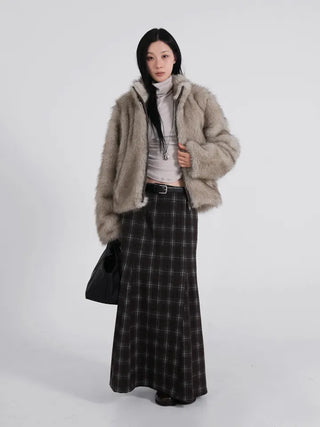 Rondy Check Low Maxi Long Skirt