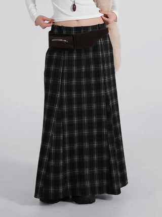 Rondy Check Low Maxi Long Skirt