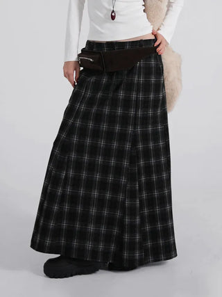 Rondy Check Low Maxi Long Skirt