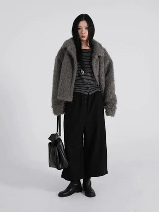 Nido Center Snap Wool String Wide Pants