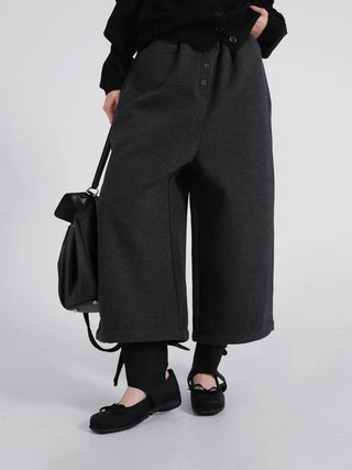 Nido Center Snap Wool String Wide Pants