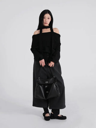 Nido Center Snap Wool String Wide Pants