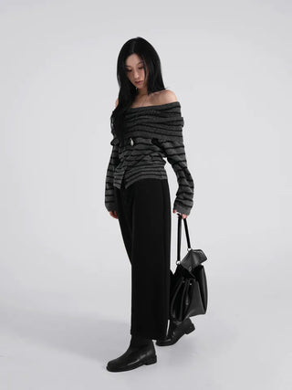 Nido Center Snap Wool String Wide Pants