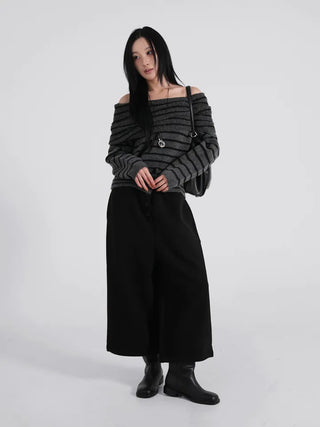 Nido Center Snap Wool String Wide Pants