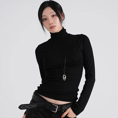 Mire Mock Turtleneck Long Sleeve T-shirt