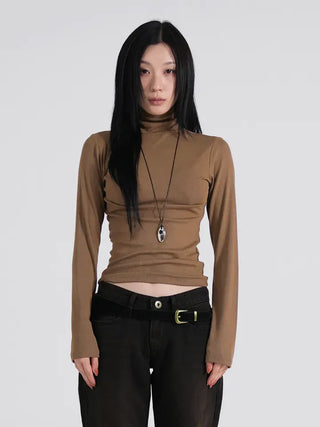 Mire Mock Turtleneck Long Sleeve T-shirt