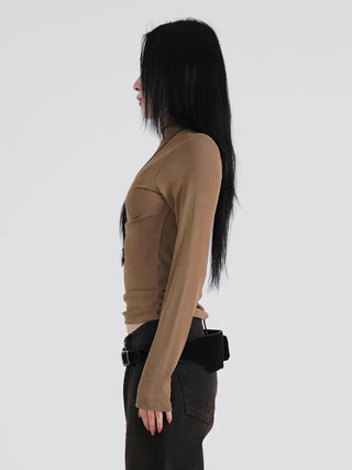 Mire Mock Turtleneck Long Sleeve T-shirt
