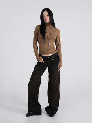 Mire Mock Turtleneck Long Sleeve T-shirt
