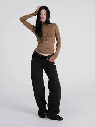 Mire Mock Turtleneck Long Sleeve T-shirt