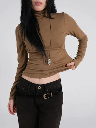 Mire Mock Turtleneck Long Sleeve T-shirt