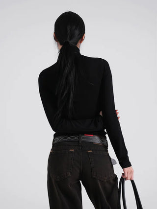 Mire Mock Turtleneck Long Sleeve T-shirt