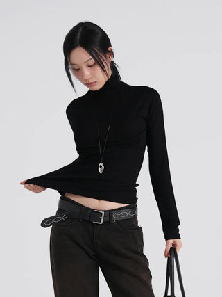 Mire Mock Turtleneck Long Sleeve T-shirt