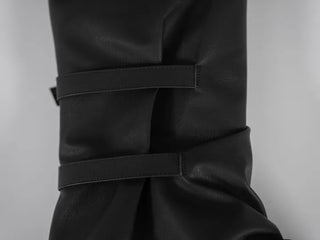 Aile Shirring Warmer Three-Buckle Long Boots