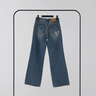 Riku Painting Wide Denim Pants Jeans