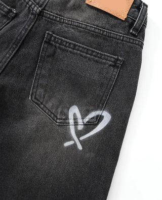 Riku Painting Wide Denim Pants Jeans