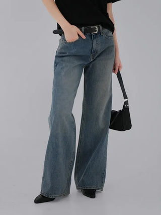 Riku Painting Wide Denim Pants Jeans