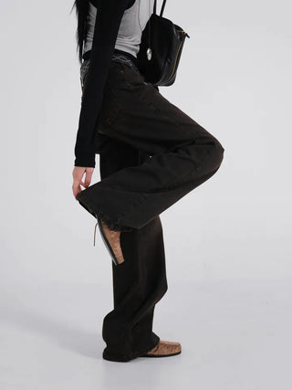SOV Slim Fit Low-Rise Straight Pants