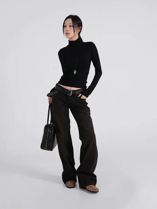 SOV Slim Fit Low-Rise Straight Pants