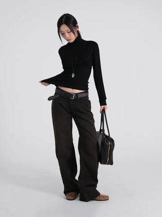 SOV Slim Fit Low-Rise Straight Pants