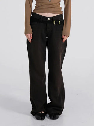 SOV Slim Fit Low-Rise Straight Pants