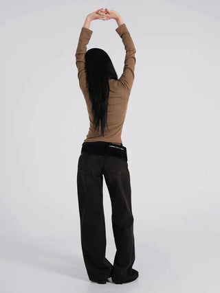 SOV Slim Fit Low-Rise Straight Pants