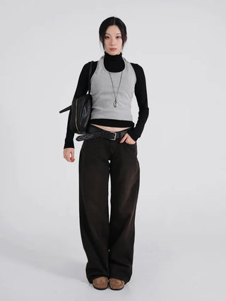 SOV Slim Fit Low-Rise Straight Pants