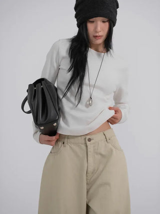 Lark Color Stitch Wide Curved Pants