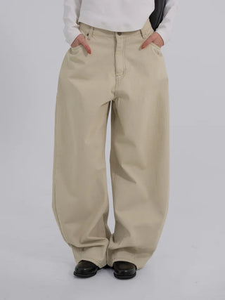 Lark Color Stitch Wide Curved Pants
