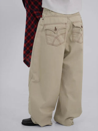 Lark Color Stitch Wide Curved Pants