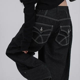 Lark Color Stitch Wide Curved Pants