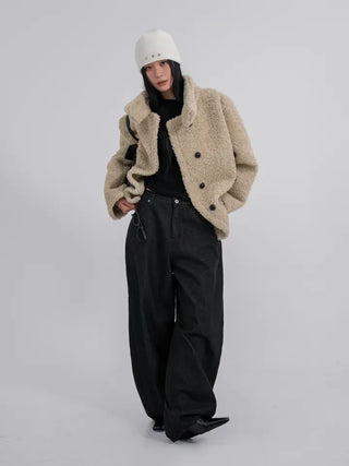 Lark Color Stitch Wide Curved Pants