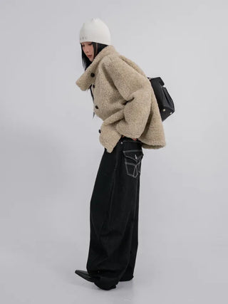 Lark Color Stitch Wide Curved Pants